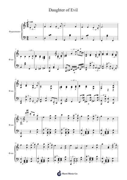Daughter of Evil (Jazz-Waltz Ver) Sheet Music by Mothy (悪ノP)-Arr.Lanme