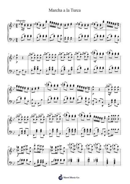 Rondo alla Turca in A Minor, K. 331: III. Rondo Sheet Music by Ludwig van Beethoven-Arr.Irbald Jouvier