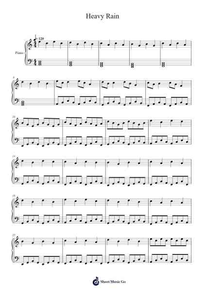Heavy Rain Sheet Music by Kai Thompson-Arr.Grotecar Francesgus