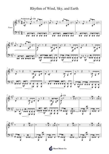 Rhythm of Wind, Sky, and Earth Sheet Music by Yasunori Mitsuda-Arr.Hughmand