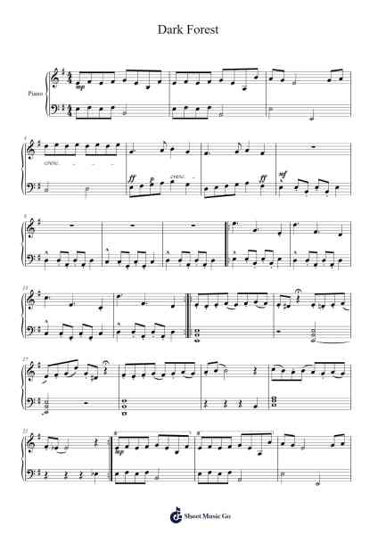 Dark Forest Sheet Music by Audrey Ingraham-Arr.Spenborg