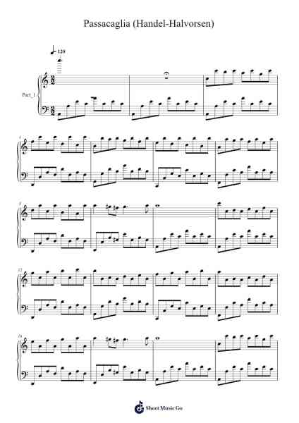 Passacaglia (Handel-Halvorsen) Sheet Music by Johan Halvorsen-Arr.Zimwis