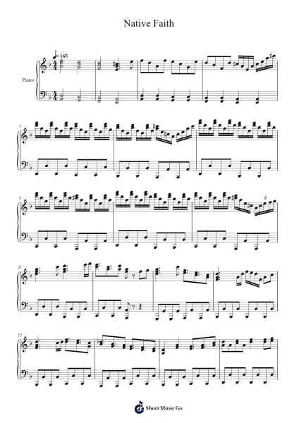 Native Faith Sheet Music by ZUN-Arr.Linee Bushsopp