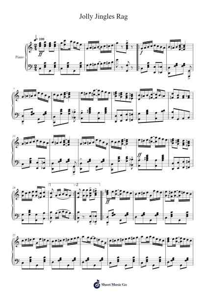 Jolly Jingles Rag Sheet Music by F.H. Losey-Arr.Drewyes Deirty