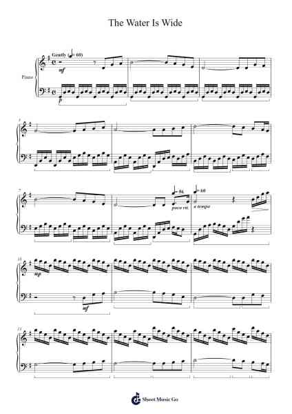 The Water Is Wide Sheet Music by Scottish Folk Song-Arr.Clairenor Jouvic