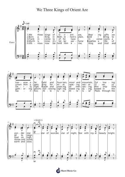We Three Kings of Orient Are Sheet Music by John H. Hopkins-Arr.Loliz O'Conbach