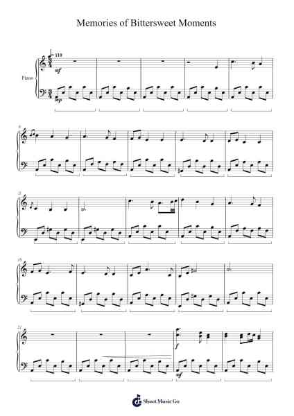 Memories of Bittersweet Moments Sheet Music by J.C.-Arr.Ruthneil Rulan