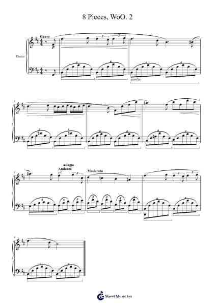 8 Pieces, WoO. 2 Sheet Music by Karl Debois-Arr.Strongbrow Raestowe