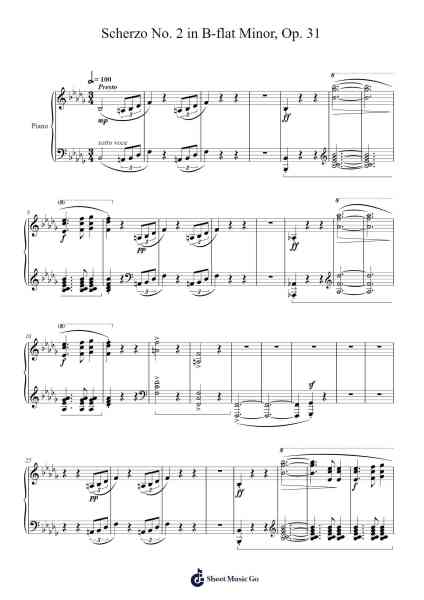 Scherzo No. 2 in B-flat minor, Op. 31 Sheet Music by Frédéric Chopin-Arr.Fesey Elroyrian