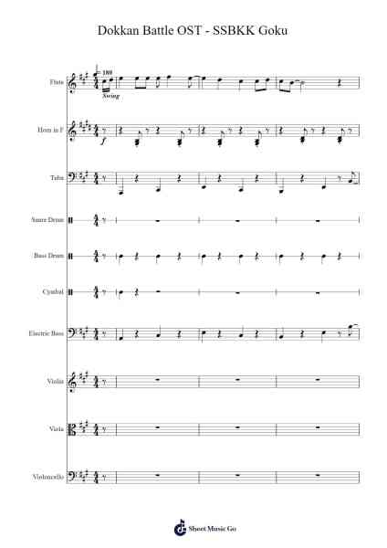 Dokkan Battle OST - SSBKK Goku Sheet Music by undefined-Arr.Bowmag
