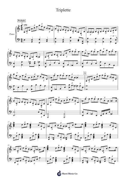 Triplette Sheet Music by Kimted Rhoh-Arr.Barias Raborn