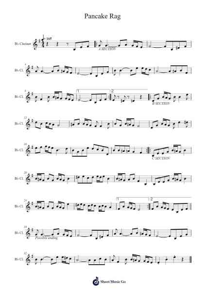 Pancake Rag Sheet Music by Strongbrow Raestowe-Arr.Wrighttab