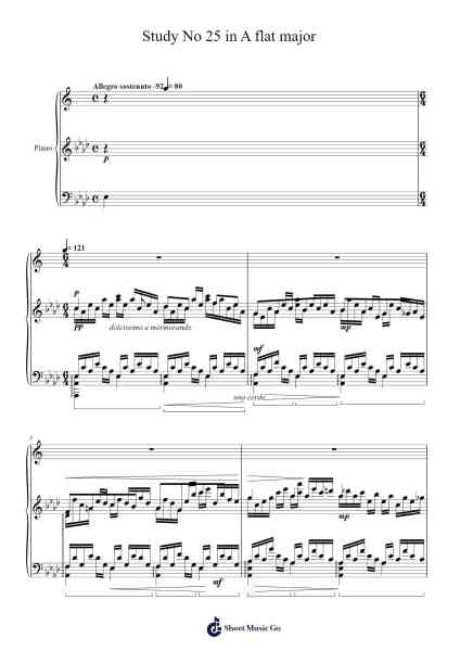 Chopin Godowsky Study No 25 in A flat major Sheet Music by Leopold Godowsky-Arr.Wesquinn Bunmeg