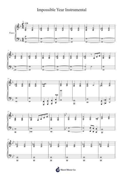 Impossible Year Instrumental Sheet Music by Panic! at the Disco-Arr.Leron