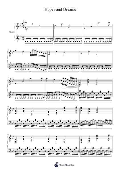 Hopes and Dreams Sheet Music by Toby Fox-Arr.Judmons Bairdchel