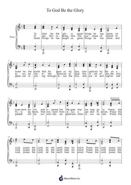 To God Be the Glory Sheet Music by Davebel-Arr.Rares