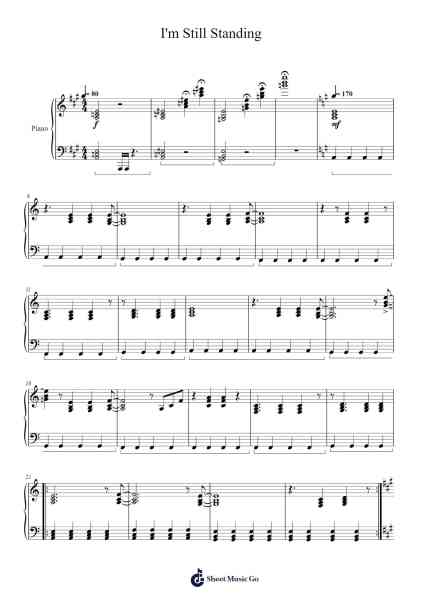 I'm Still Standing Notas de música por Elton John-Arr.Wildjack