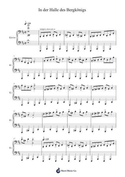 In der Halle des Bergkönigs from Peer Gynt, Op. 23 Sheet Music by Edvard Grieg-Arr.Lytckey Comnel