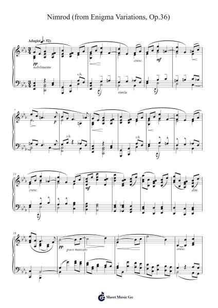 Enigma Variations, Op. 36: IX. Nimrod Sheet Music by Sir Edward Elgar-Arr.Relip