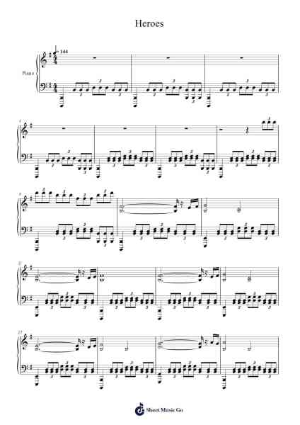 Heroes (Piano) 乐谱由 Danny Elfman - 编曲 Kyleyy