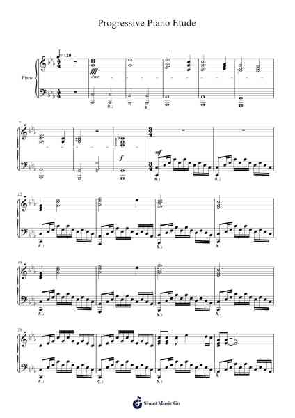 Progressive Piano Etude Sheet Music by Ronald Karle-Arr.Bunharine Coftroy