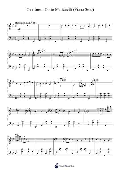 Overture - Dario Marianelli (Piano Solo) Sheet Music by Dario Marianelli-Arr.Pearroe