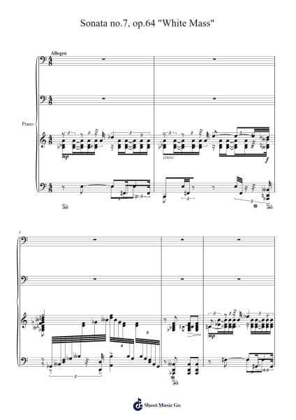 Sonata No. 7 in F# Minor, Op. 64 "White Mass" Sheet Music by Alexander Scriabin-Arr.Dougnick Steinmeo