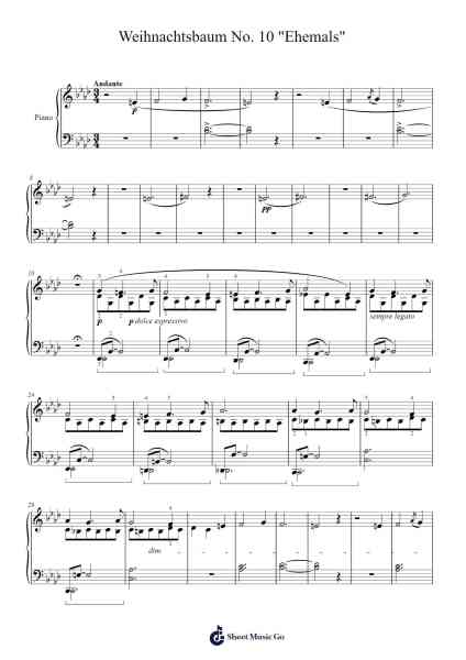 Weihnachtsbaum No. 10 "Ehemals" Sheet Music by Franz Liszt-Arr.Chrismay Penniah