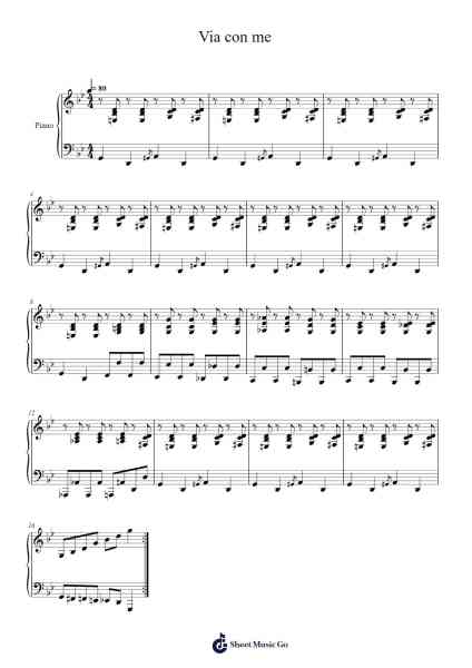 Via con me Sheet Music by Paolo Conte-Arr.Dartricia Curcrofts