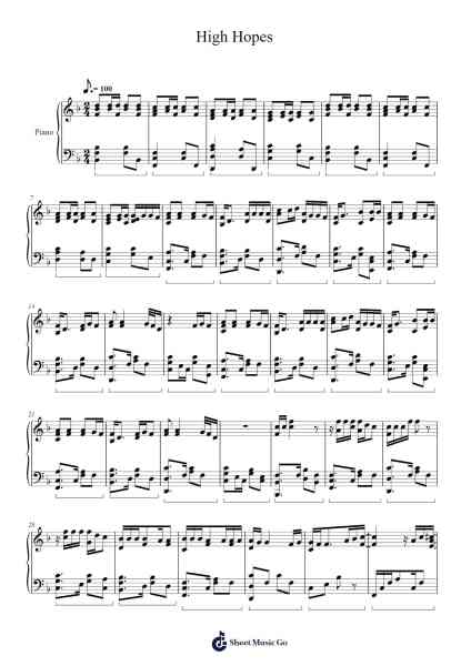 High Hopes Sheet Music by Casper-Arr.Mollwalsh Dinions
