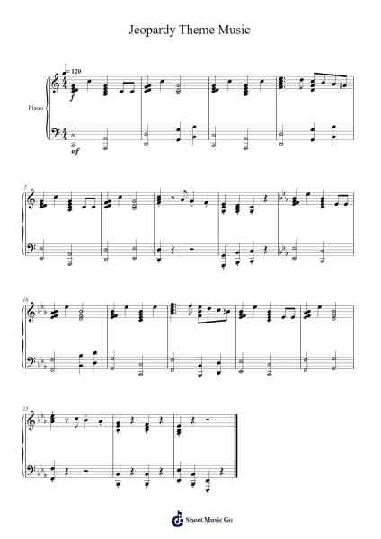 Jeopardy Theme Music Sheet Music by Nellsia Gwenden-Arr.Simpmark