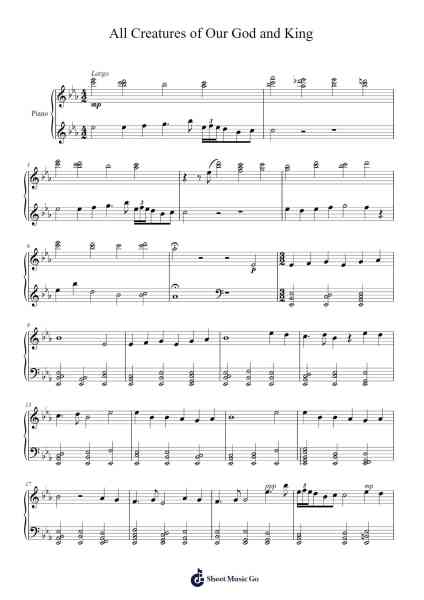 All Creatures of Our God and King Sheet Music by Ralph Vaughan Williams-Arr.Poundpe