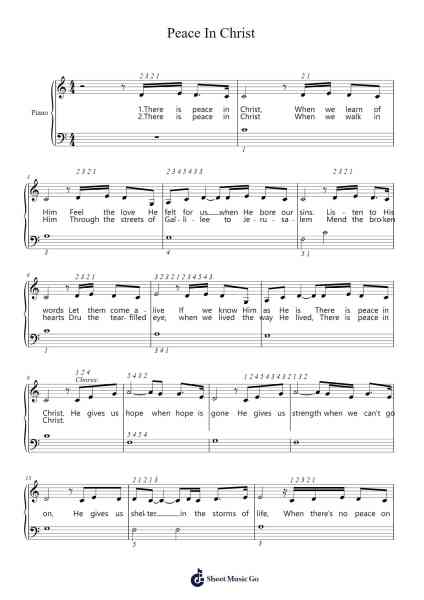 Peace In Christ Sheet Music by Nik Day-Arr.Lopeare