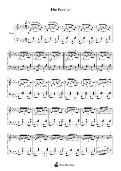 Die Forelle Sheet Music by Franz Schubert-Arr.Warmew