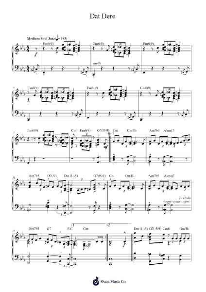 Dat Dere Sheet Music by Cannonball Adderley-Arr.Hughmand