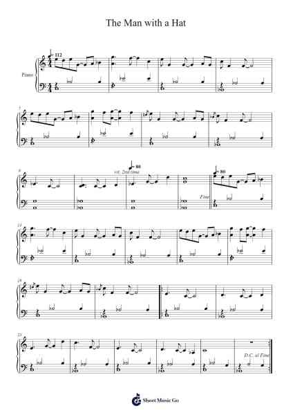 The Man with a Hat Sheet Music by Tuukka Jokilehto-Arr.Yedlis Nycol
