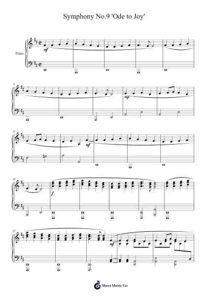 Symphony No. 9 in D Minor, Op. 125 'Ode to Joy' Sheet Music by Ludwig van Beethoven-Arr.Boyleva Efglan