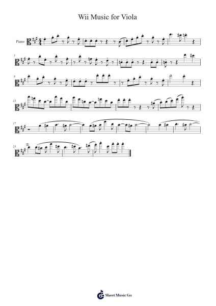 Wii Music for Viola Sheet Music by undefined-Arr.Kennick