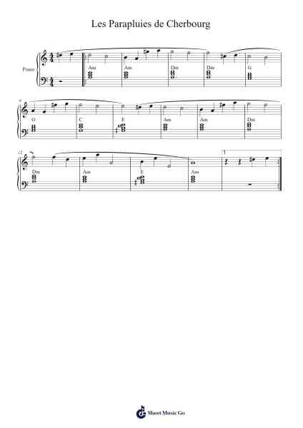 Les Parapluies de Cherbourg Sheet Music by undefined-Arr.Shircent