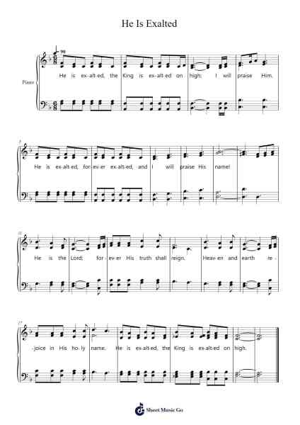 He Is Exalted Sheet Music by Francis Adelman-Arr.Greenblack Xawilde