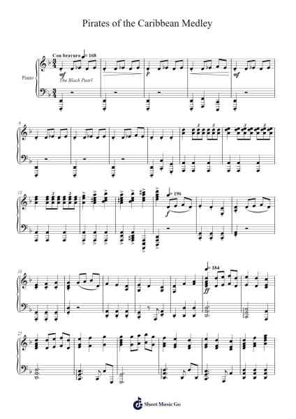 Pirates of the Caribbean Medley Sheet Music by Hans Zimmer-Arr.Janecher Duh
