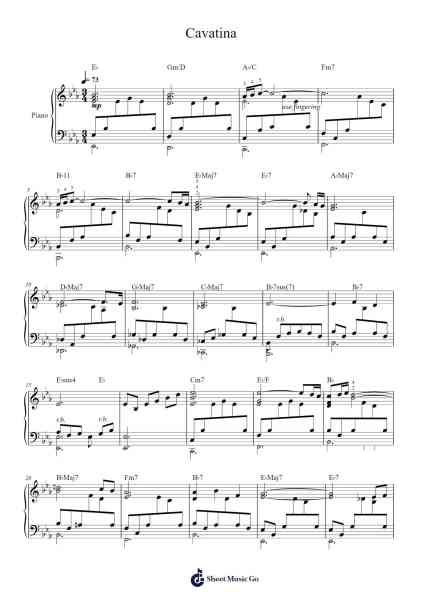 Cavatina Sheet Music by Stanley Myers-Arr.Zoetricia Smedsibyl