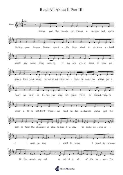 Read All About It Part III Notenblatt von Emeli Sandé-Arr.Bradfred Copsweet