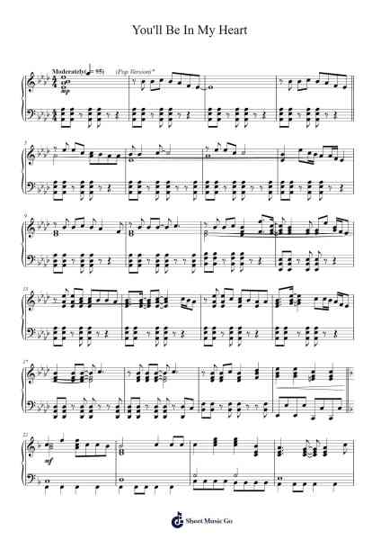 You'll Be In My Heart Sheet Music by Phil Collins-Arr.Calbrown Yertate