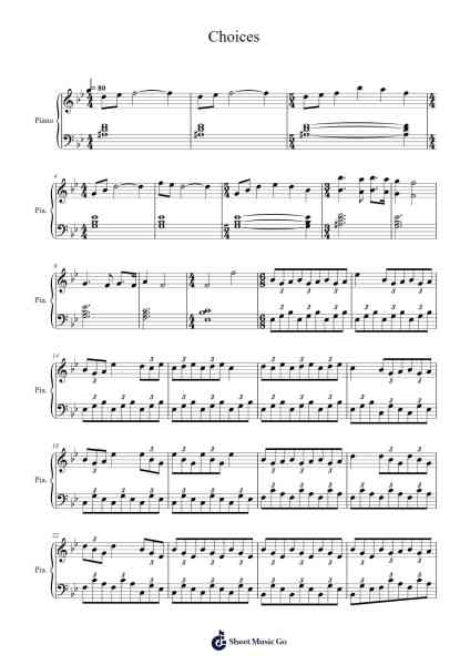 Choices Sheet Music by undefined-Arr.Runiel Faulktave