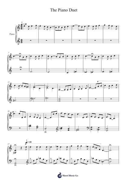 The Piano Duet النوتات الموسيقية بواسطة Danny Elfman-ترتيب.Tateearl Grantbroad