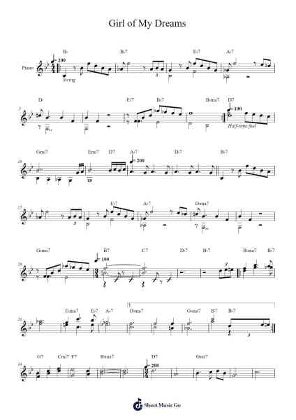 Girl of My Dreams Sheet Music by Charles Mingus-Arr.Nonings Baclair