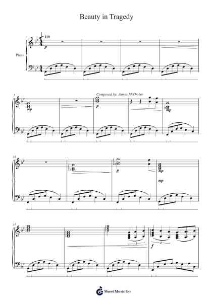 Beauty in Tragedy Sheet Music by jimbofiggle-Arr.Yerleen Virdean