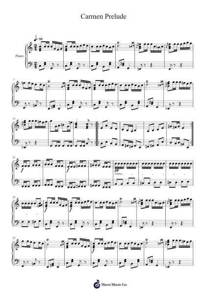 Carmen: Prelude Sheet Music by Georges Bizet-Arr.Blajeames Yulewood