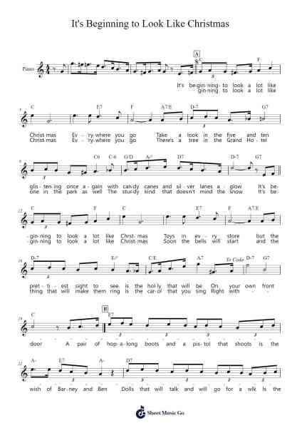 It's Beginning To Look Like Christmas Sheet Music by Meredith Willson-Arr.Sainsram